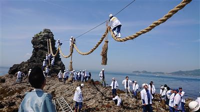 北条鹿島祭り大注連縄玉理寒戸1