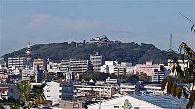 天山神社から見た松山城4